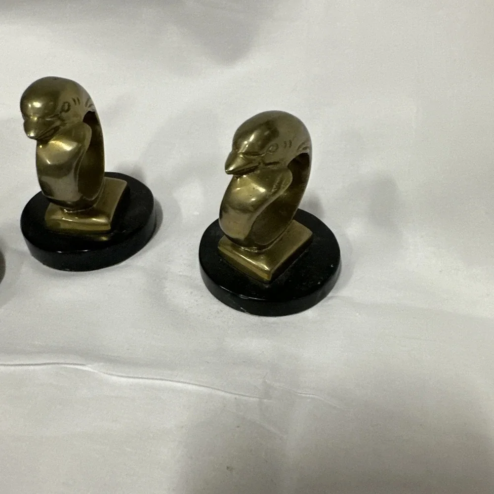 Vintage Brass Dolphin on‎ Wave Figurine Marble Base Paperweight Ocean Decor (3)